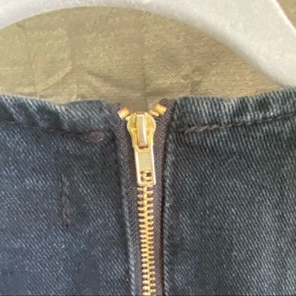 Missguided Black Denim Dress - Gold Buttons - Picture 4 of 6